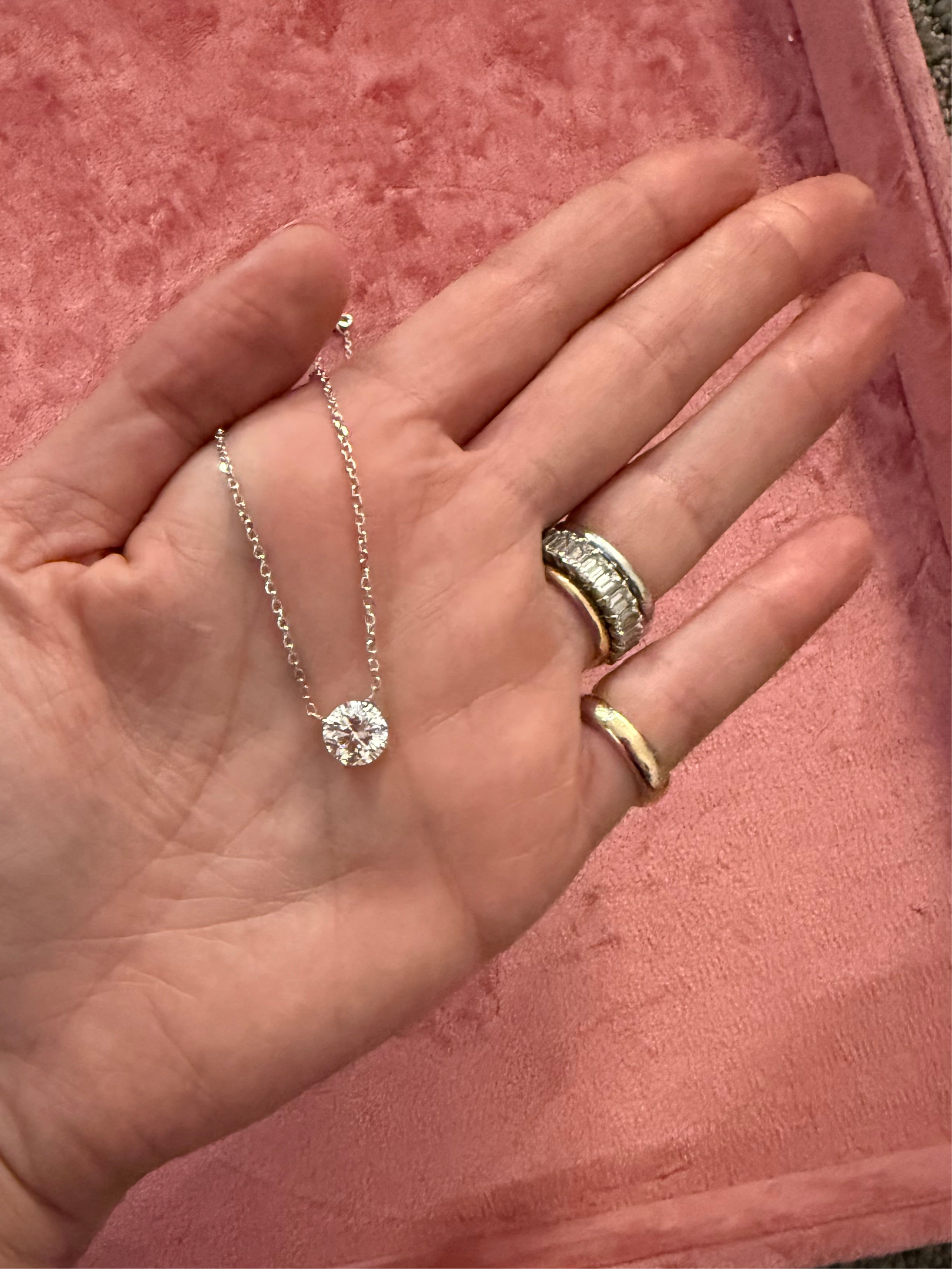 Solitaire Round Diamond Necklace