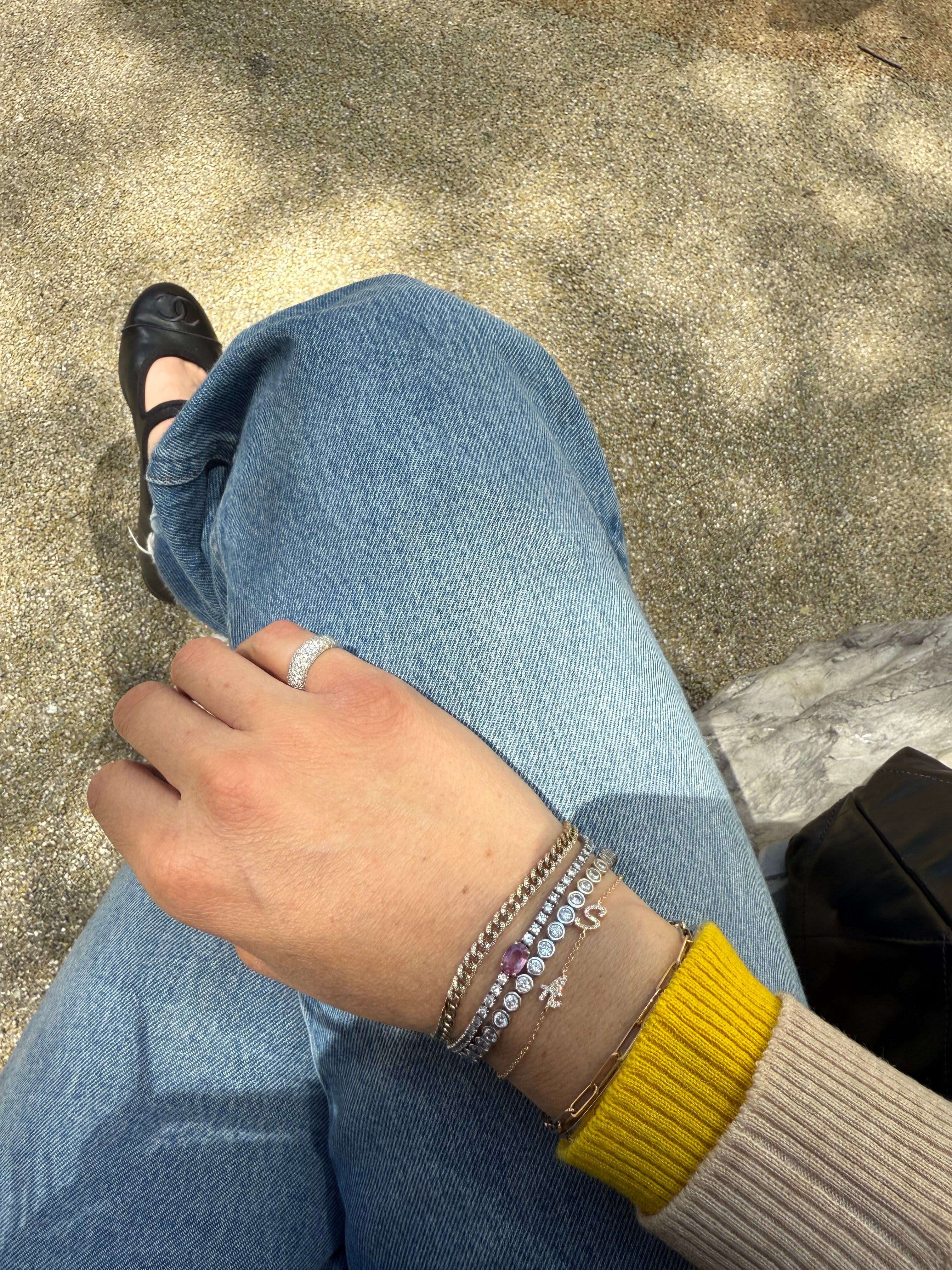 Script Diamond Initial Bracelet