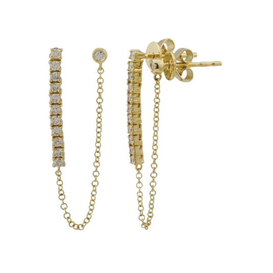Double Stud Tennis Earrings.