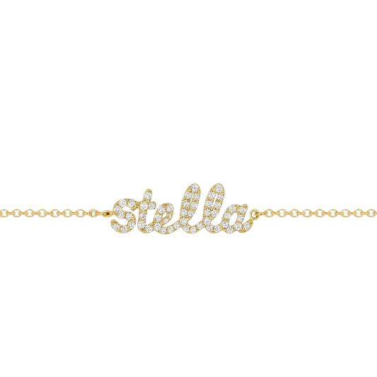 Script Diamond Name Bracelet