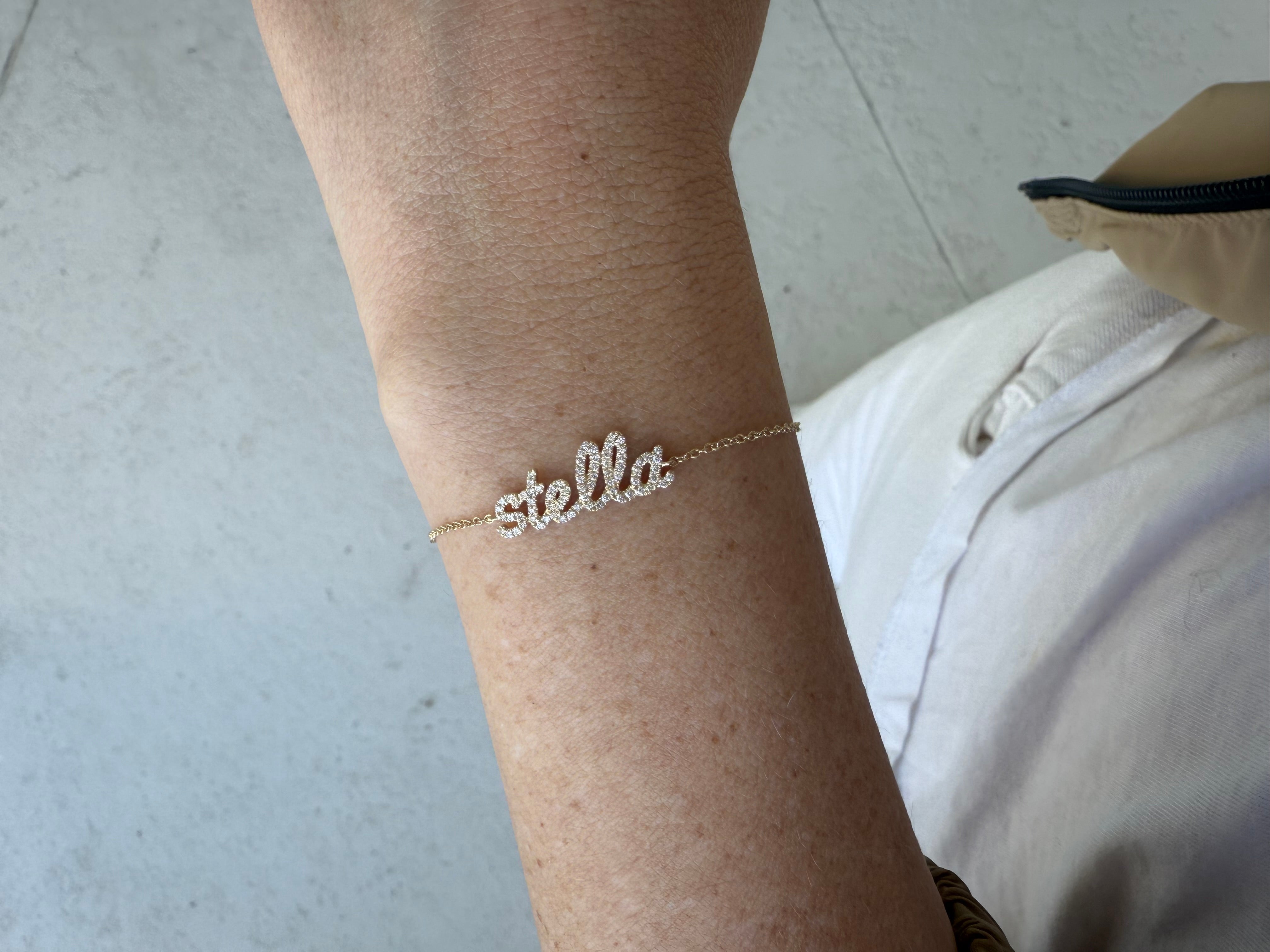 Script Diamond Name Bracelet