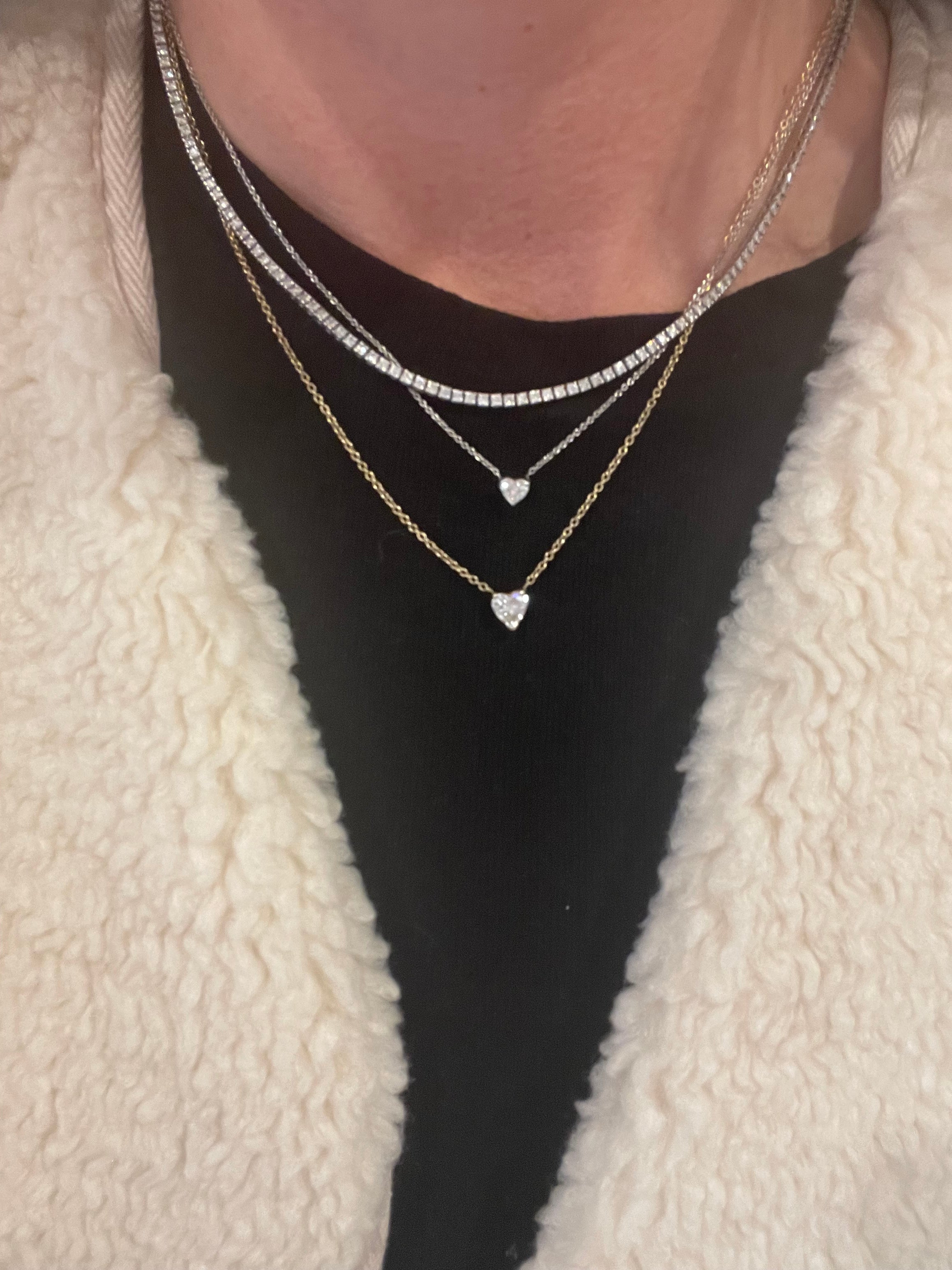 Solitaire Heart Diamond Necklace