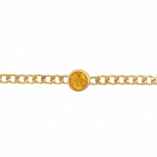 Birthstone Curb Link Chain Bracelet
