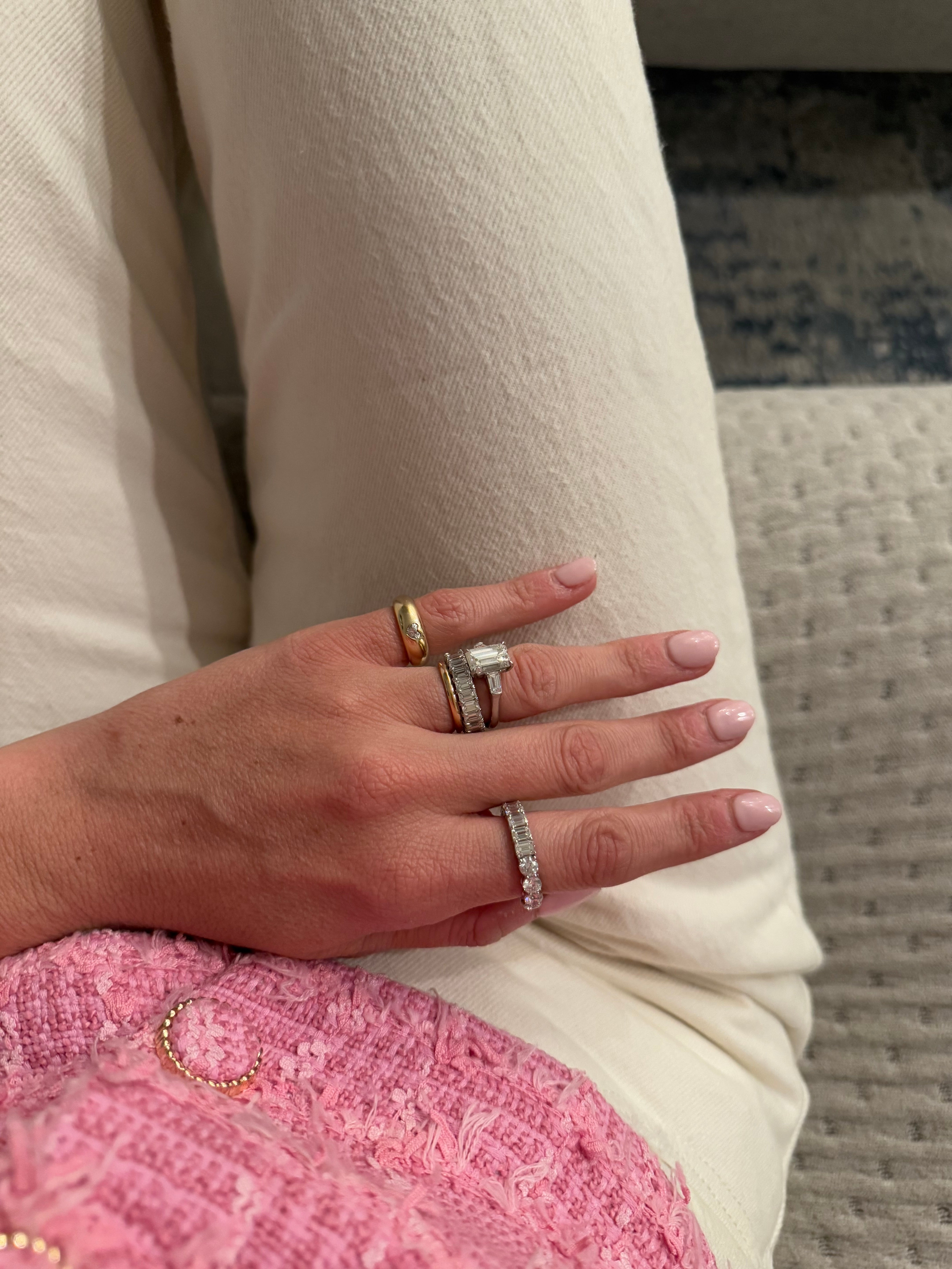 Diamond Heart Bubble pinky Ring