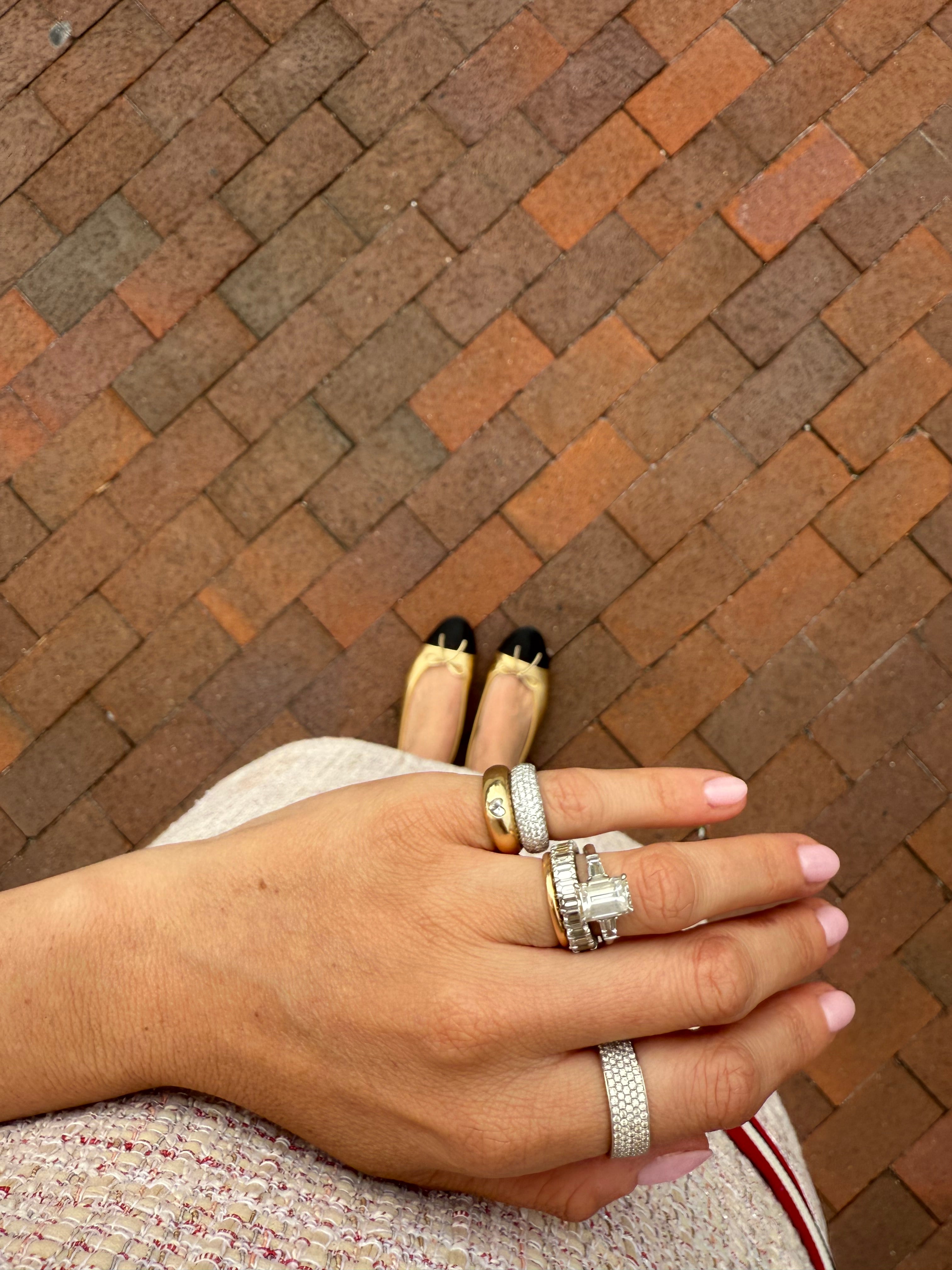 Diamond Heart Bubble pinky Ring