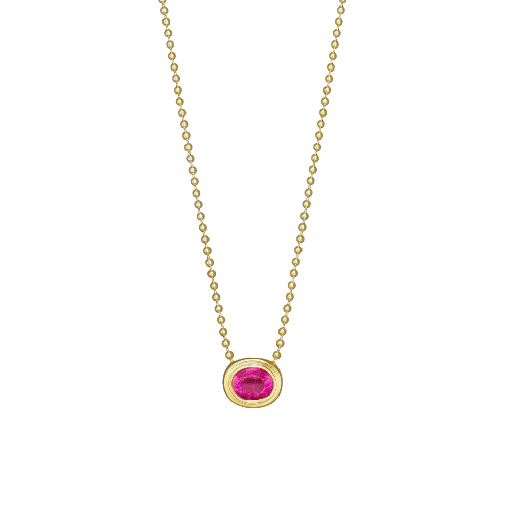 Double Bezel Gemstone Necklace