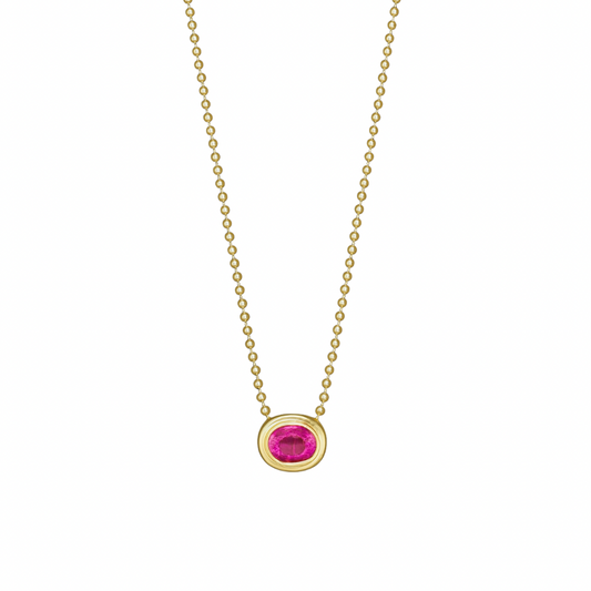 Double Bezel Gemstone Necklace