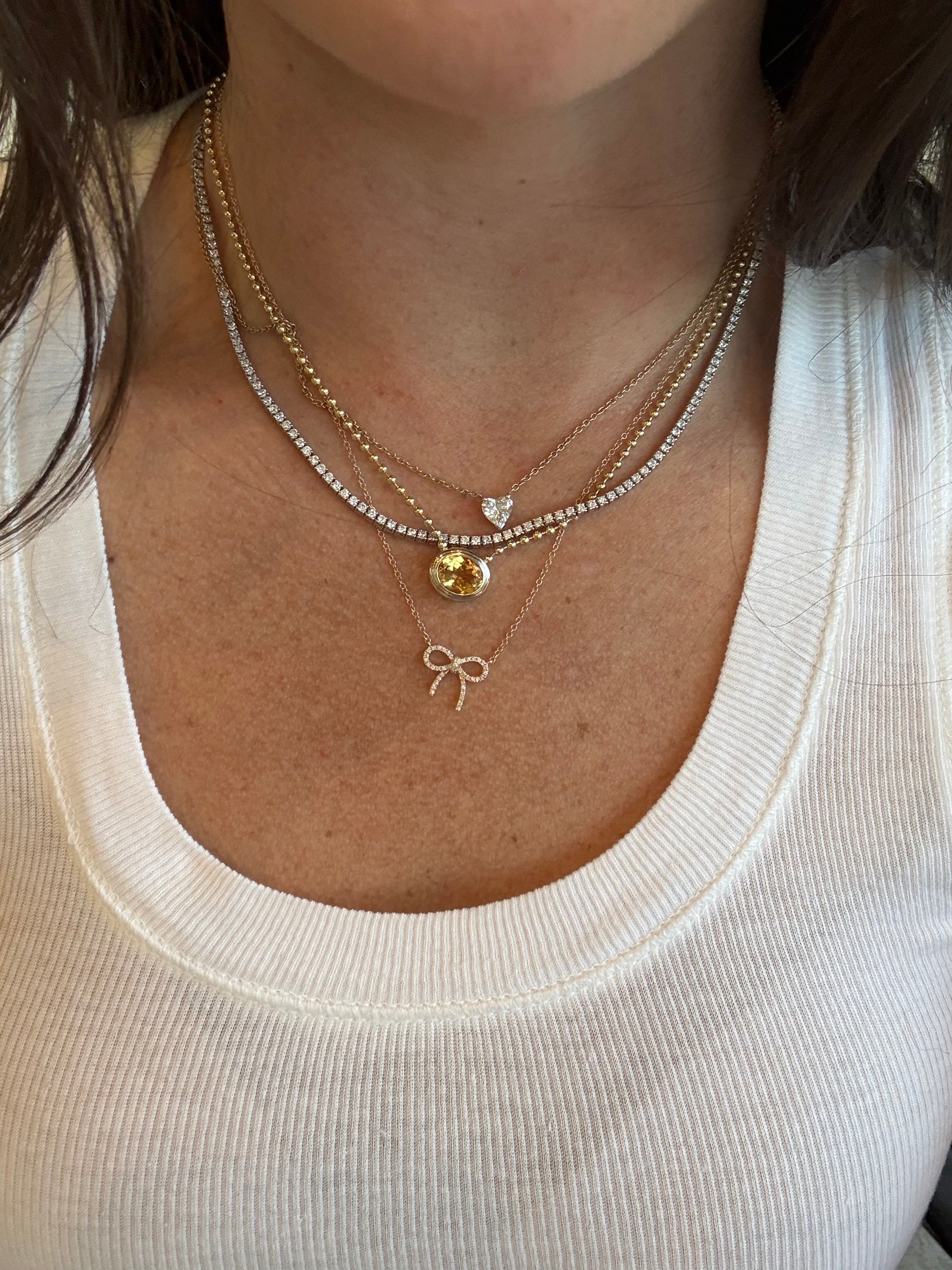 Double Bezel Gemstone Necklace