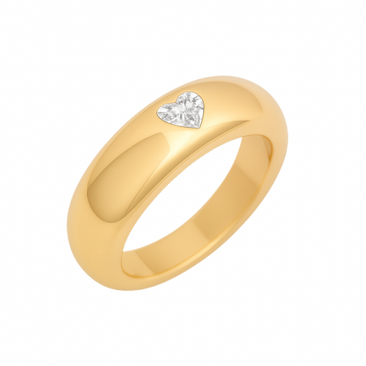 Diamond Heart Bubble pinky Ring