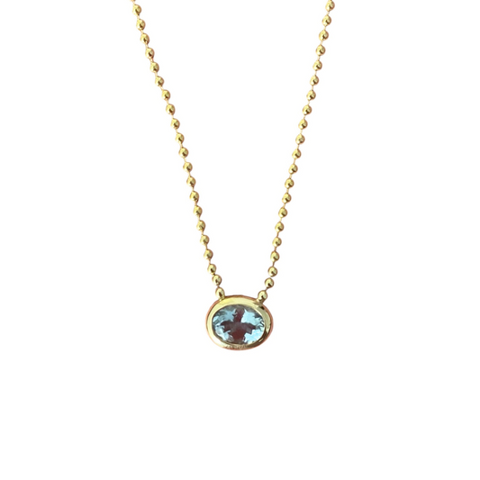 Bezel Set Gemstone Necklace