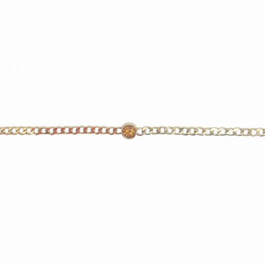 Birthstone Curb Link Chain Bracelet