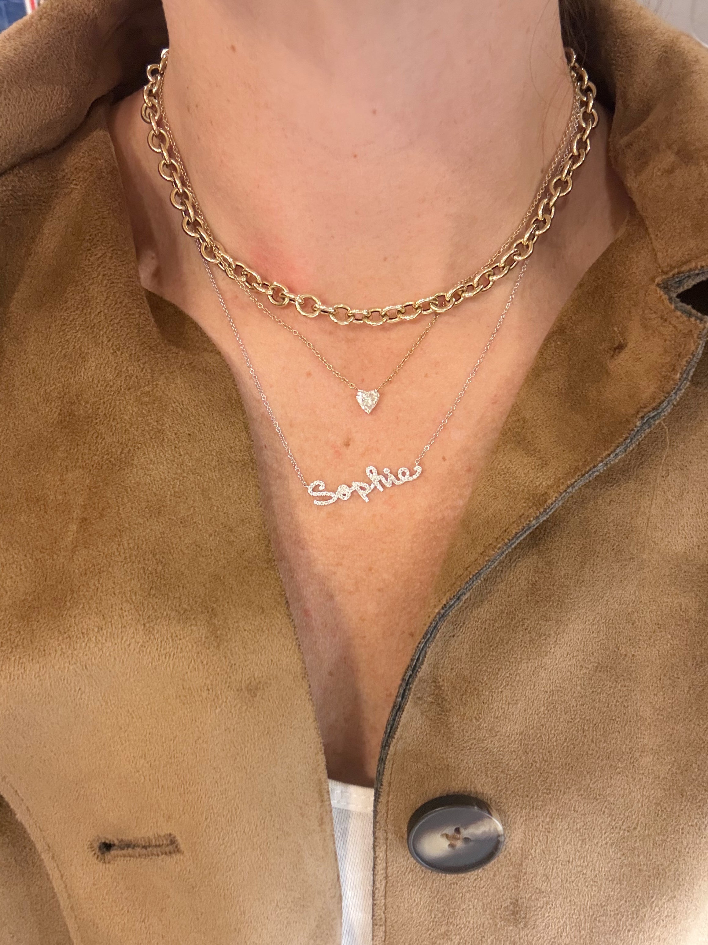 Handwriting Diamond Necklace