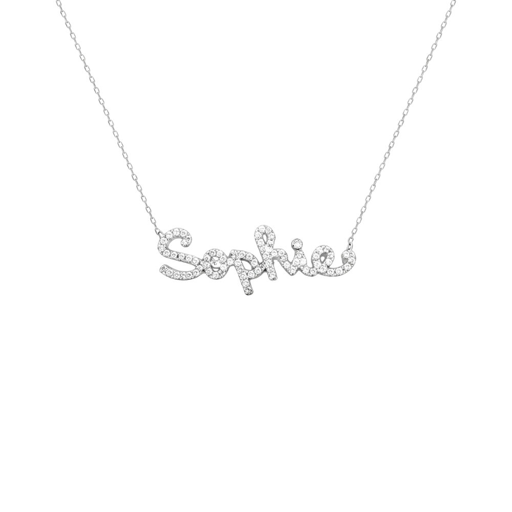 Handwriting Diamond Necklace