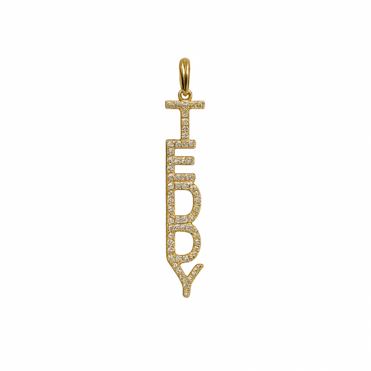 Diamond Block Name Charm