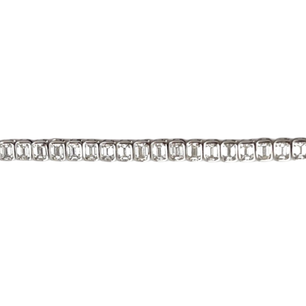 Emerald Cut Bezel-Set Tennis Bracelet