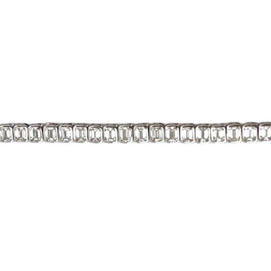 Emerald Cut Bezel-Set Tennis Bracelet
