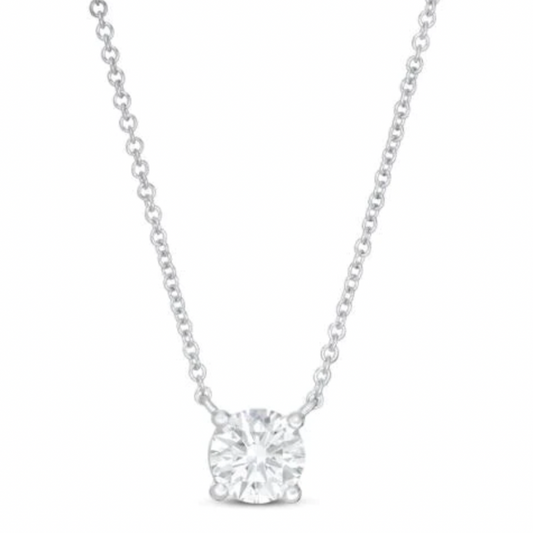 Solitaire Round Diamond Necklace