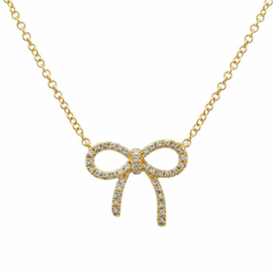 Diamond Bow Necklace