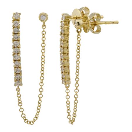 Double Diamond Chain Earrings