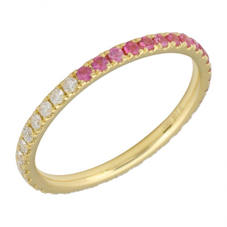 Half Diamond & Pink Sapphire Eternity Band