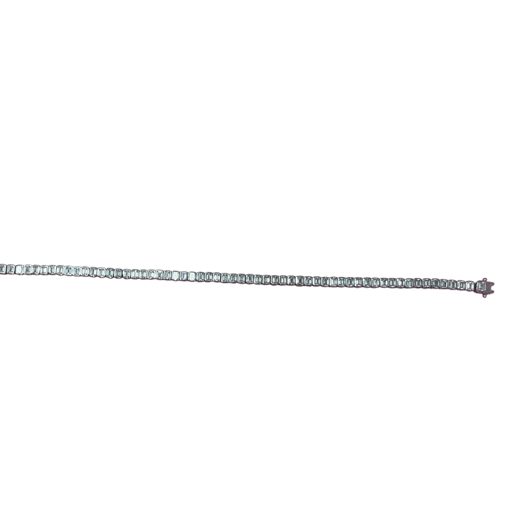 Emerald Cut Bezel-Set Tennis Bracelet