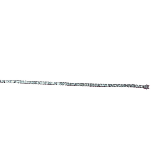 Emerald Cut Bezel-Set Tennis Bracelet