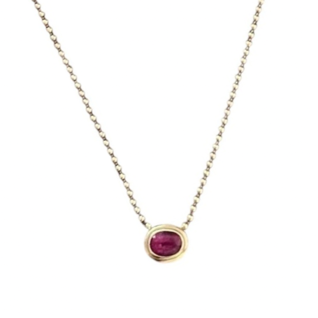 Double Bezel Gemstone Necklace